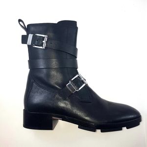 Alexander Wang Buckle Strap Leather Boots 37 7B